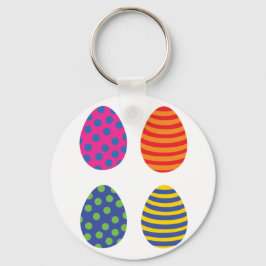 Vier gekleurde paaseieren sleutelhanger
