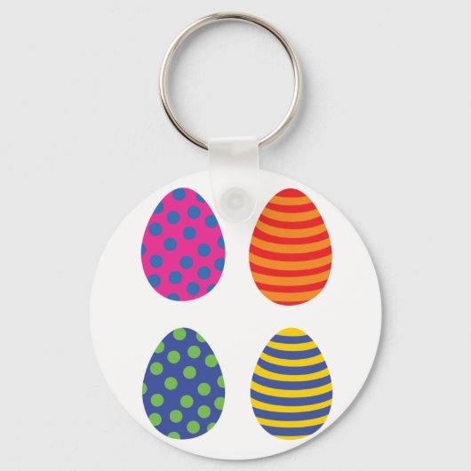 Vier gekleurde paaseieren sleutelhanger (Voorkant)