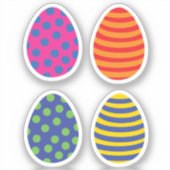 Vier gekleurde paaseieren sticker (Voorkant)