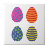 Vier gekleurde paaseieren tegeltje (Voorkant)