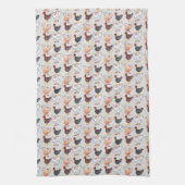 Vier gelukkige kippen theedoek (Verticaal)