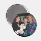Vier generaties familie foto magneet (Voorkant / Achterkant)