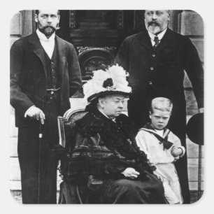 Vier generaties Victoriaans Royaliteit Vierkante Sticker