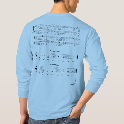 Vier gestapelde vormen: Shapenote Lesson ~ Chester T-shirt (Achterkant)