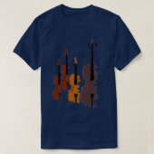 Vier gestileerde Violins Violin Player T-shirt (Design voorkant)
