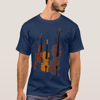 Vier gestileerde Violins Violin Player T-shirt