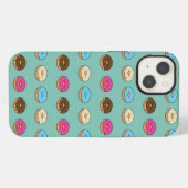 Vier Gevarieerde Donuts Patroon iPhone Hoesje (Achterkant horizontaal)