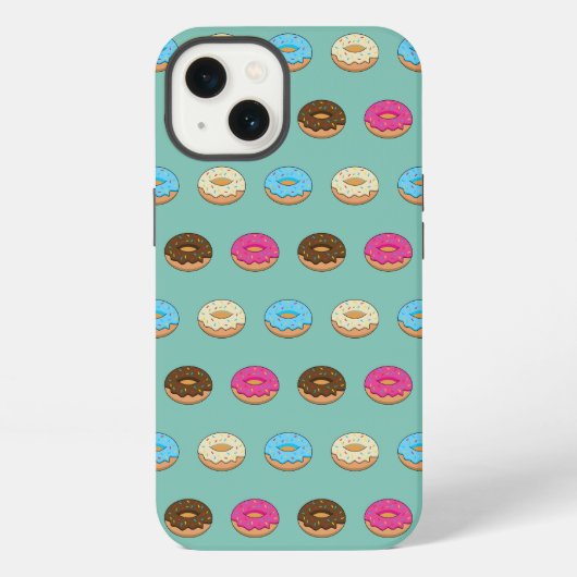 Vier Gevarieerde Donuts Patroon iPhone Hoesje (Achterkant)