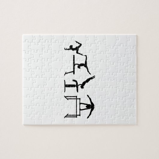 Vier gevecht Quadrathlon Gymnastiek Legpuzzel (Horizontaal)