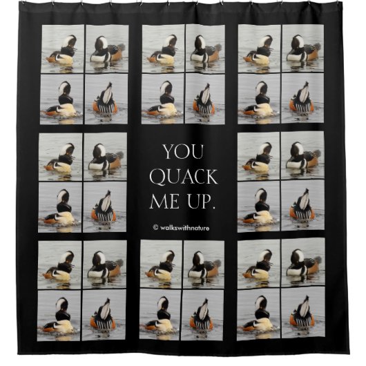 Vier gezichten van Hooded Mergansers Sierkussen Douchegordijn (Voorkant)