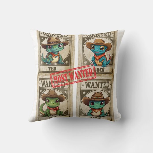 Vier Gezocht Kawaii Iguana Print Kussen (Achterkant)