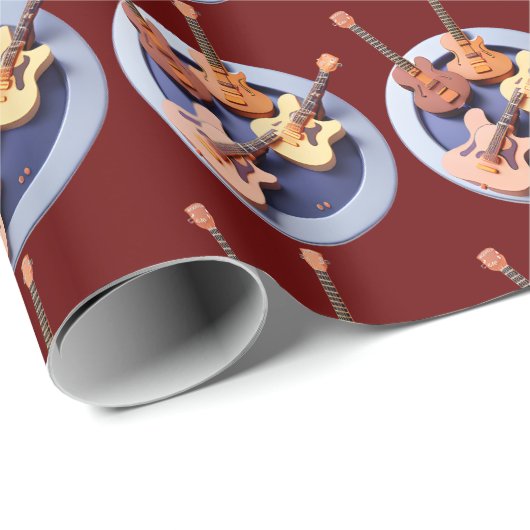 Vier gitaren cadeaupapier (Rol Hoek)