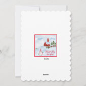 Vier gnomen in de sneeuw bij Kerstmis Feestdagenkaart (Achterkant)