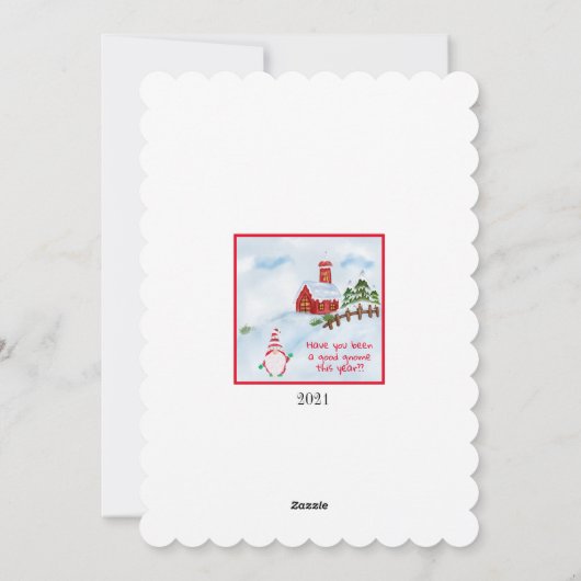 Vier gnomen in de sneeuw bij Kerstmis Feestdagenkaart (Achterkant)