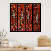 Vier Goanna Dreaming Poster (Keuken)
