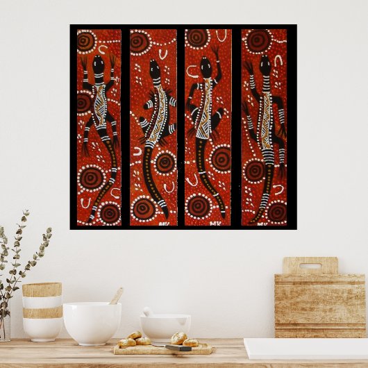 Vier Goanna Dreaming Poster (Keuken)