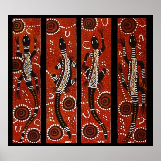 Vier Goanna Dreaming Poster (Voorkant)