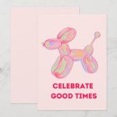 Vier goede tijden - Kleurrijke ballonhond Greet Kaart (Voorkant / Achterkant)