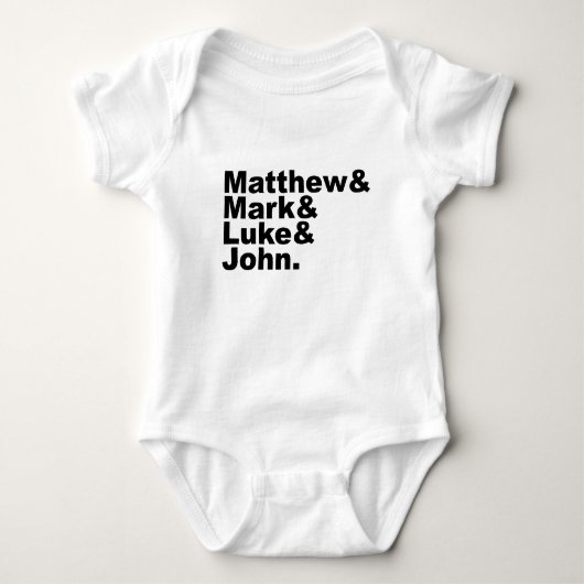 Vier Gospels - Matthew & Mark & Luke & John Bible Romper (Voorkant)