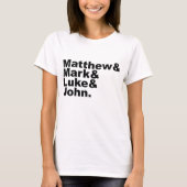 Vier Gospels - Matthew & Mark & Luke & John Bible T-shirt (Voorkant)
