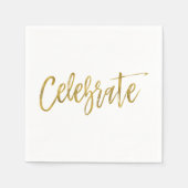 Vier gouden folieservetten servetten (Voorkant)