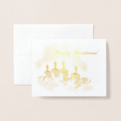 Vier  goudkaarsen voor kerst folie kaarten (Voorkant met envelop)