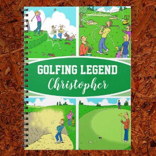 Vier grappige golfterreinen notitieboek