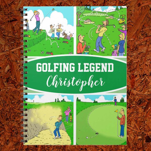Vier grappige golfterreinen notitieboek