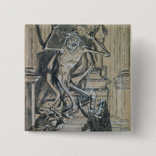 Vier Grave Robbers wekken een Ghost Vierkante Button 5,1 Cm