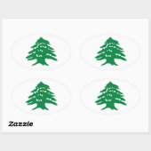 VIER Green Libanon Cedar Tree Ovale Sticker (Vel)