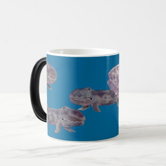 Vier grijze walvisbaby's en Mok van moeder (Voorkant links)