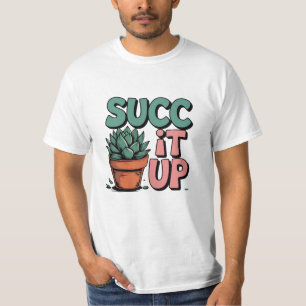 Vier groen met uniek succulent kunstwerk t-shirt