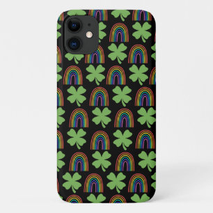 Vier groene bladluiken met Rainbows-patroon Case-Mate iPhone Case
