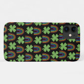 Vier groene bladluiken met Rainbows-patroon Case-Mate iPhone Case (Achterkant (horizontaal))