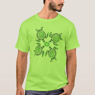 Vier groene schildpadkunst, t-shirt