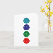 Vier Groovy Buttonnen Blue Cat Funny Halloween Kos Kaart (Gele Bloem)