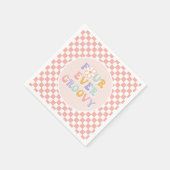 Vier Groovy Pink Daisy Checker Servet (Hoek)