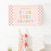 Vier Groovy Pink Daisy Checker Spandoek (Insitu)