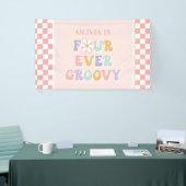 Vier Groovy Pink Daisy Checker Spandoek (Beurs)