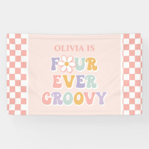 Vier Groovy Pink Daisy Checker Spandoek