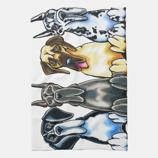 Vier Grote Denen Theedoek (Verticaal)