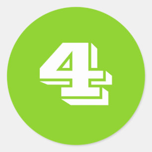 Vier grote ronde groene stickers van Janz