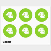 Vier grote ronde groene stickers van Janz (Vel)