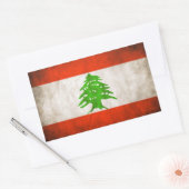 VIER Grungy Libanon Vlag Rechthoekige Sticker (Envelop)