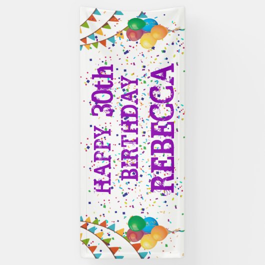 Vier haar dag: aangepaste verjaardagsbanner spandoek (Verticaal)