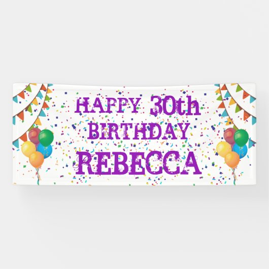 Vier haar dag: aangepaste verjaardagsbanner spandoek (Horizontaal)