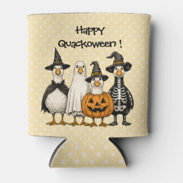 Vier Halloween eenden in kostuums - Happy Quackowe Blikjeskoeler