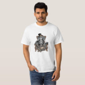 Vier Halloween met Skeleton-thema artwork T-shirt (Voorkant volledig)