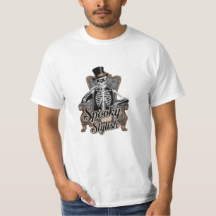 Vier Halloween met Skeleton-thema artwork T-shirt