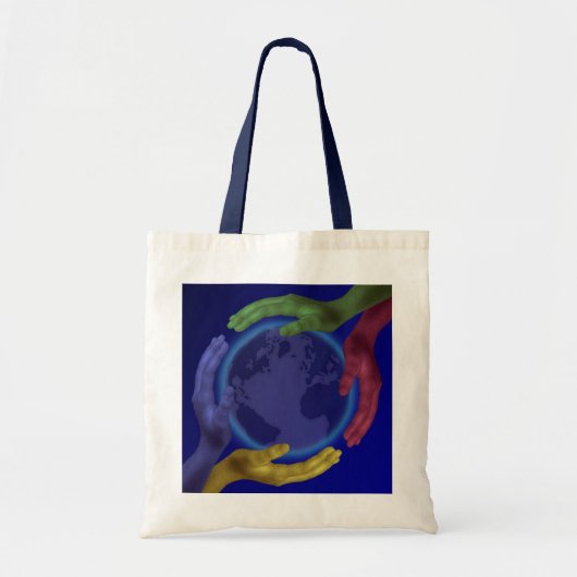 Vier Handen op Aarde Tote Bag (Voorkant)
